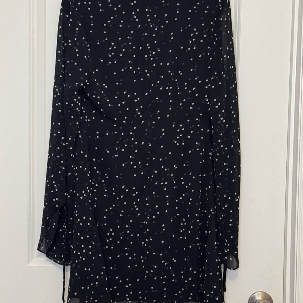 Sage Black and White Polka Dot Long Sleeve Dress - Picture 2 of 4